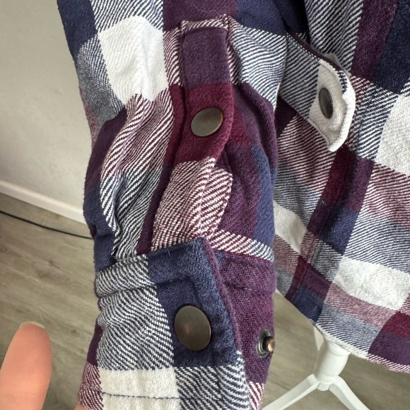 Duluth Purple White Checkered Workwear Utility Boxy Field Barn Jacket Women’s XS - Picture 5 of 8